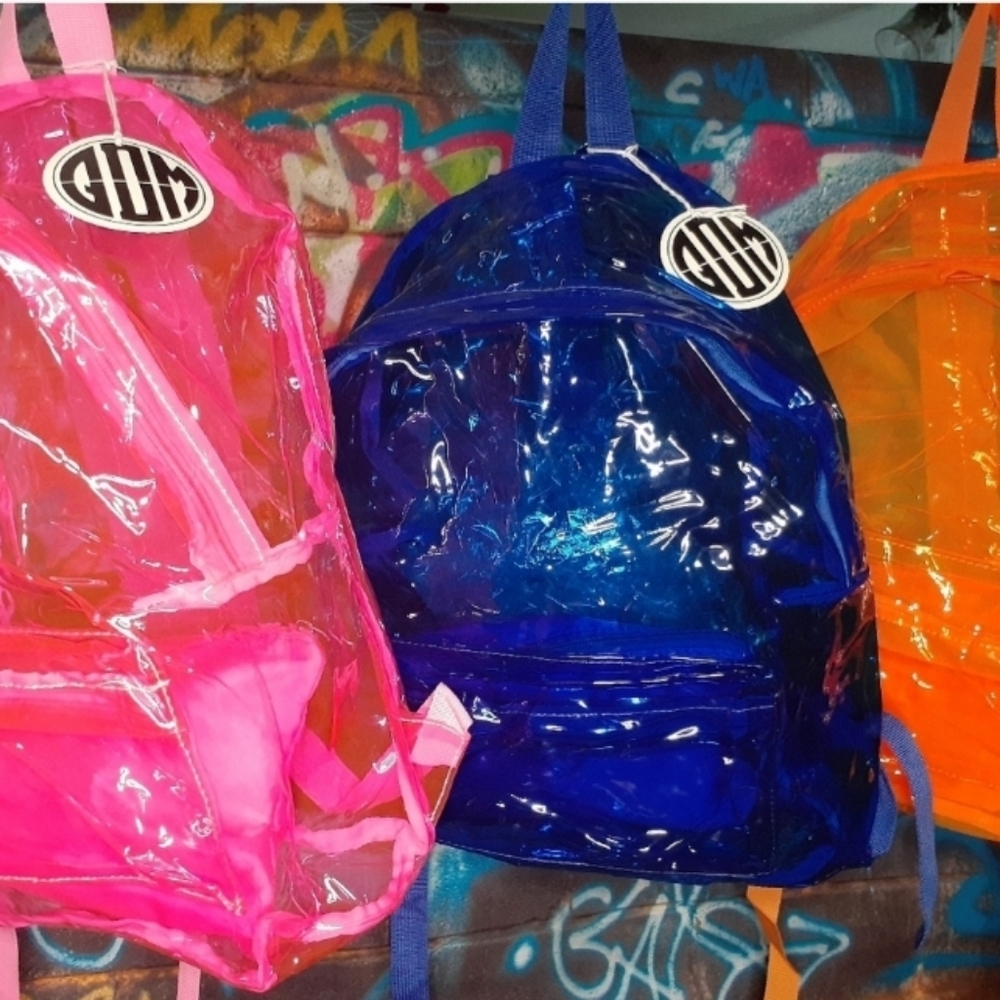 Clear colored backpacks